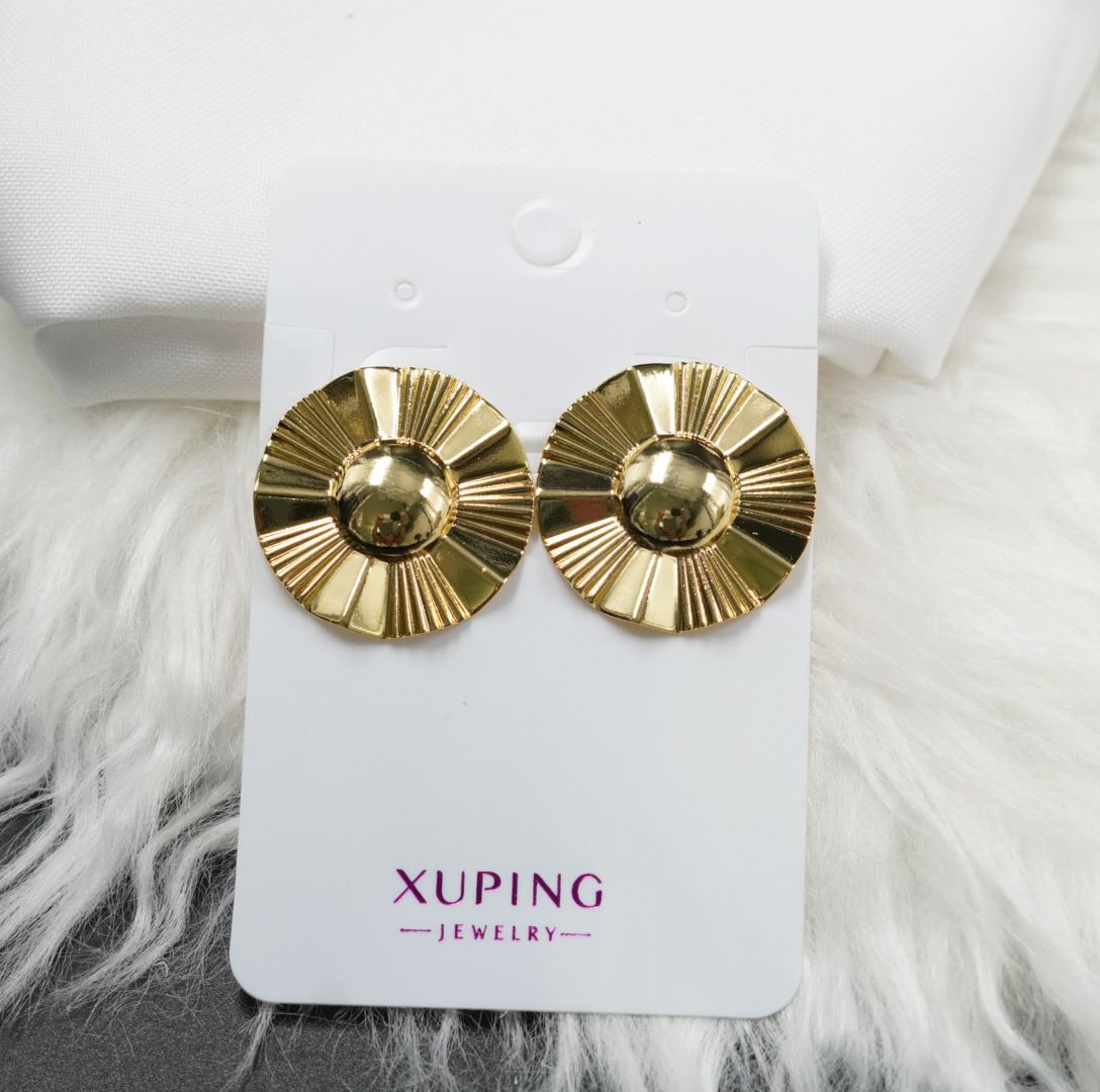 Miniatura 3 de ARETE RODIO CIRCULAR TIPO FLOR DORADO